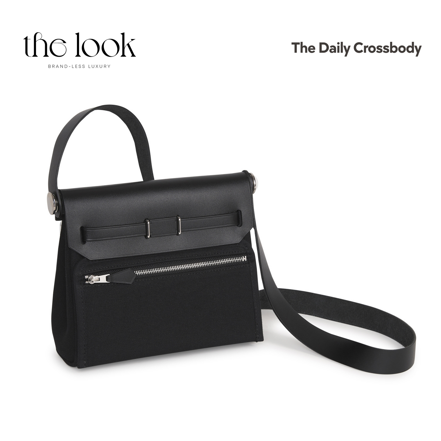 The Daily Carry Crossbody - Black & Black Canvas ( Elité Edition)