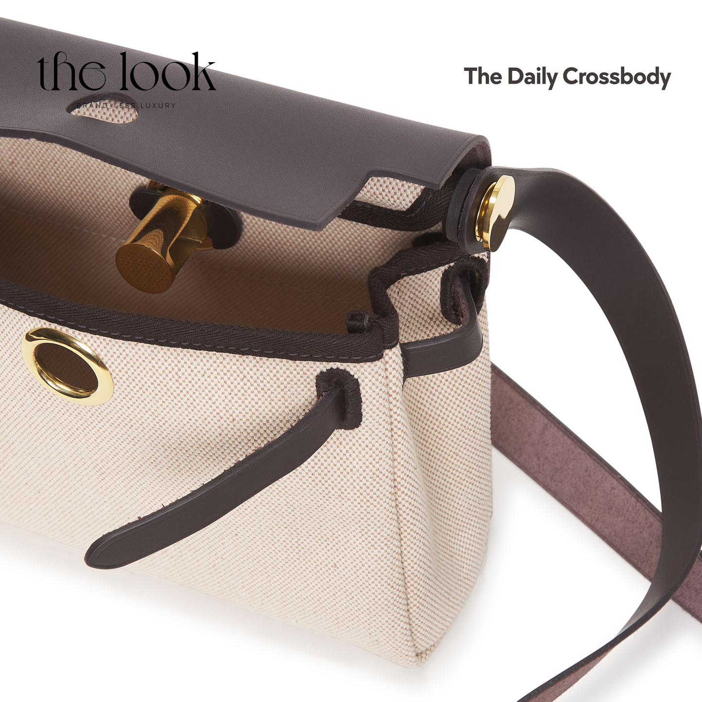 The Daily Carry Crossbody - Ebene & Beige Canvas ( Elité Edition)