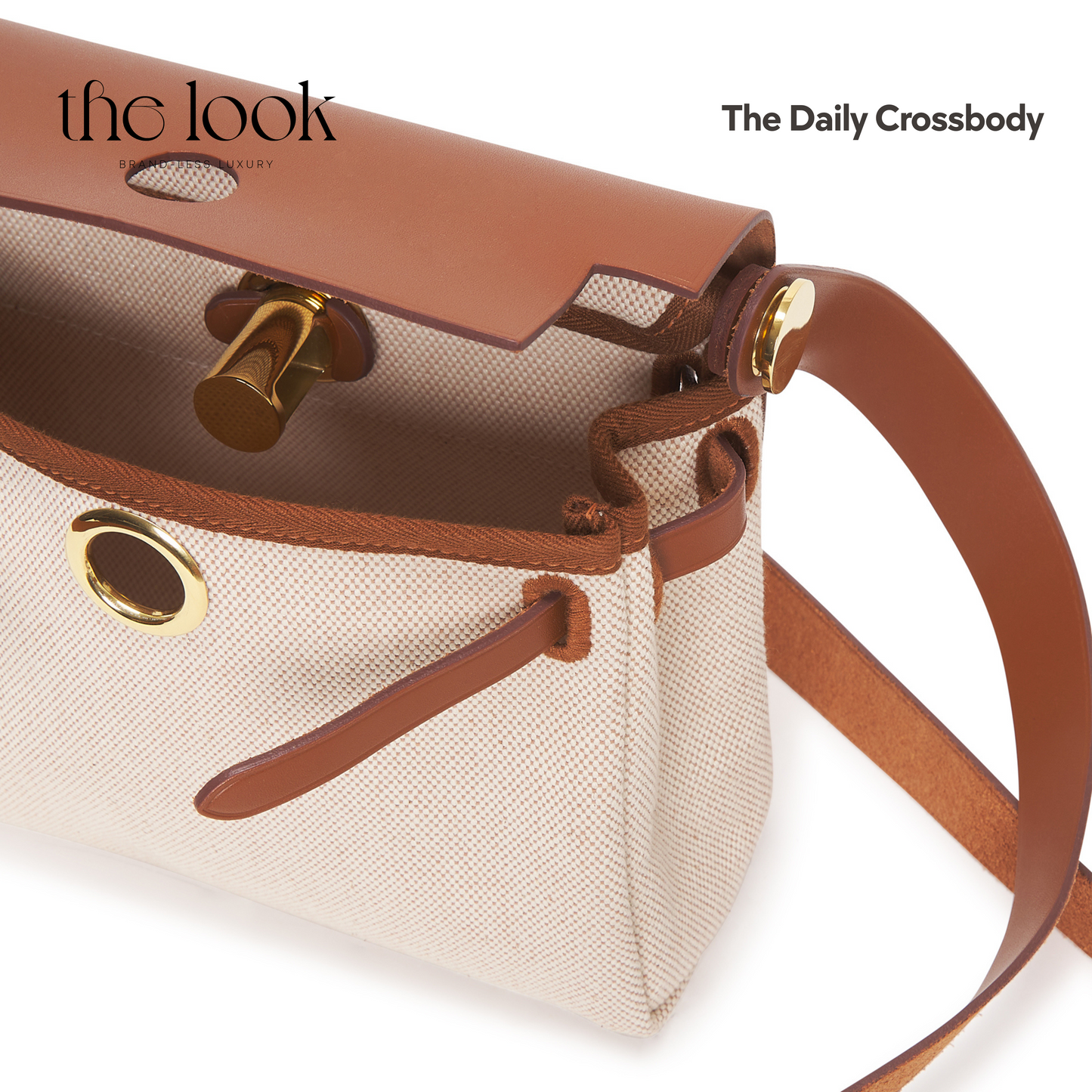 The Daily Carry Crossbody - Beige & Natural Canvas ( Elité Edition)