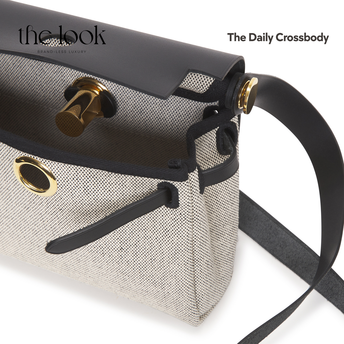 The Daily Carry Crossbody - Black & Canvas ( Elité Edition)