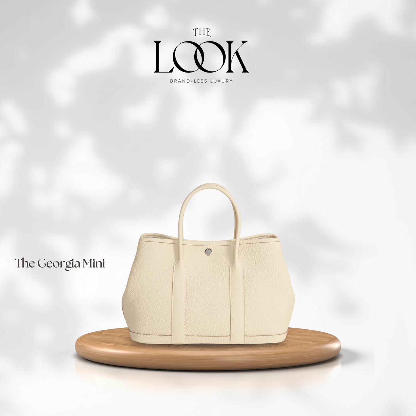 Georgia Mini Tote- Cream Pebbled Calfskin Leather- The Look Officiel