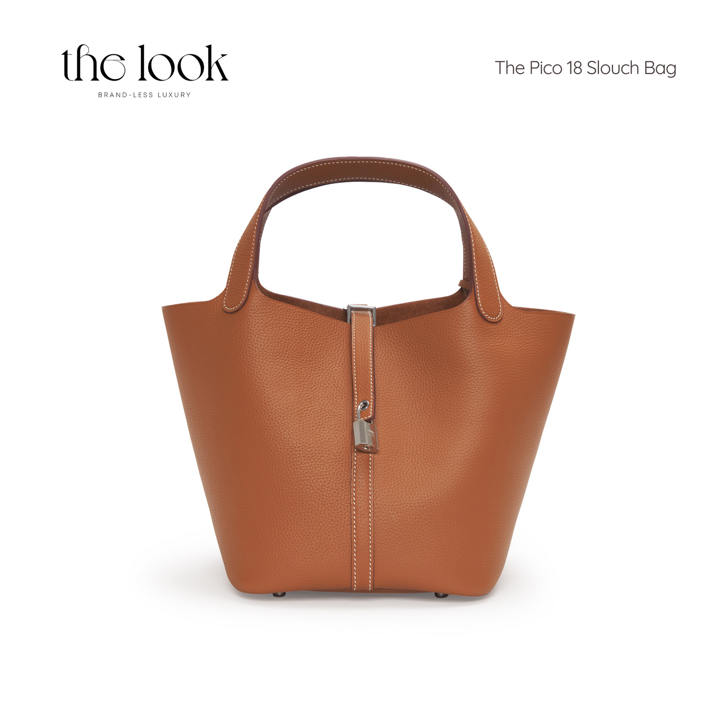The Pico 18 Slouch Bag Clemence Leather in Gold Tan SHW by The Look ( Elité Edition)