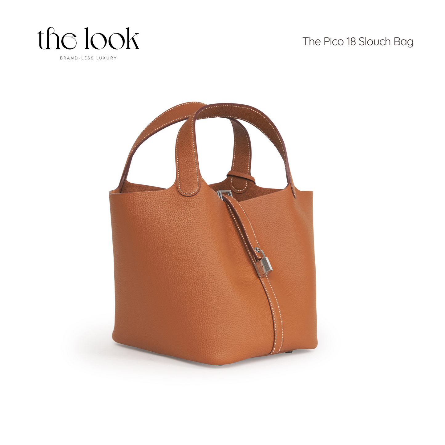 The Pico 18 Slouch Bag Clemence Leather in Gold Tan SHW by The Look ( Elité Edition)