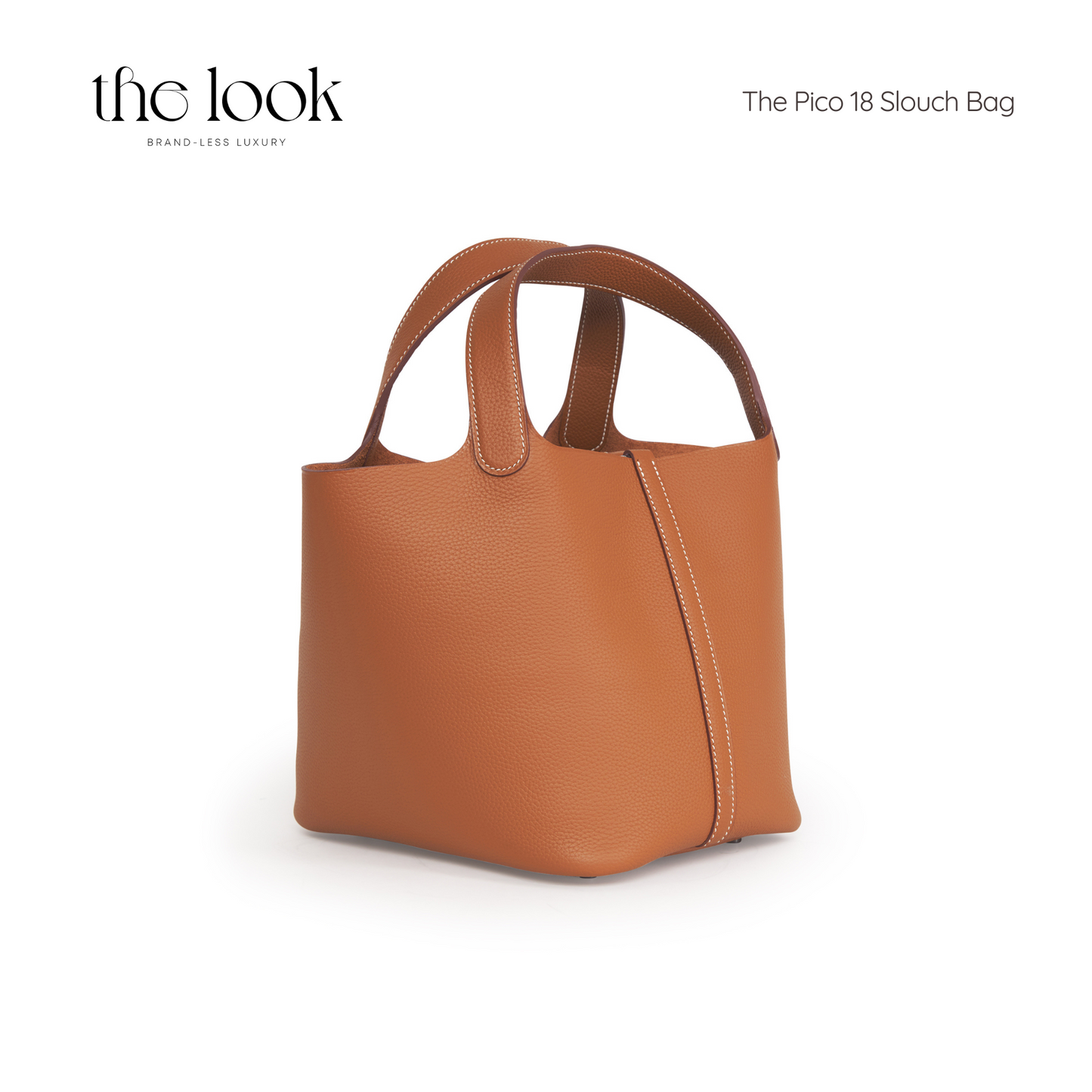 The Pico 18 Slouch Bag Clemence Leather in Gold Tan SHW by The Look ( Elité Edition)