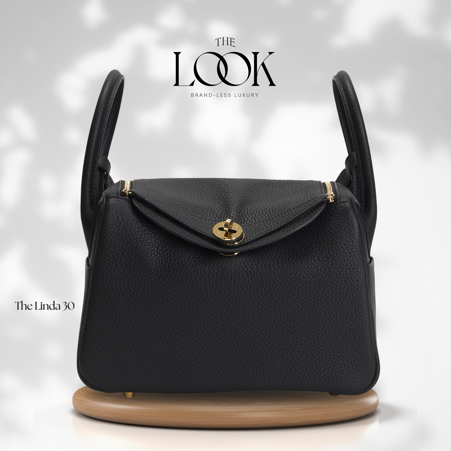 The Linda 30 Large Shoulder Bag- Black Togo Leather| Gold Hardware