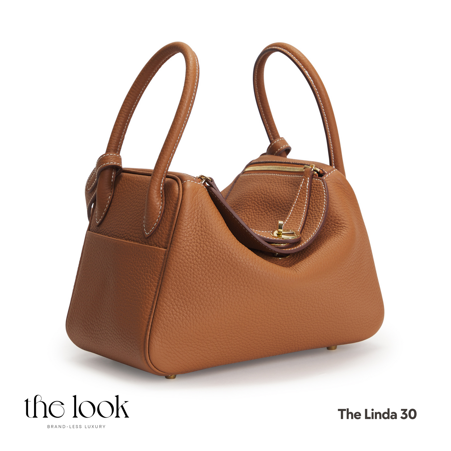 The Linda 30 Large Shoulder Bag- Gold Tan Togo Leather| Gold Hardware