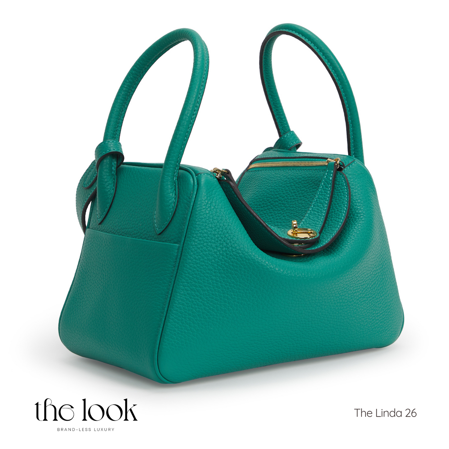 The Linda 26 Medium Shoulder Bag- Vert Jade Togo Leather| Gold Hardware