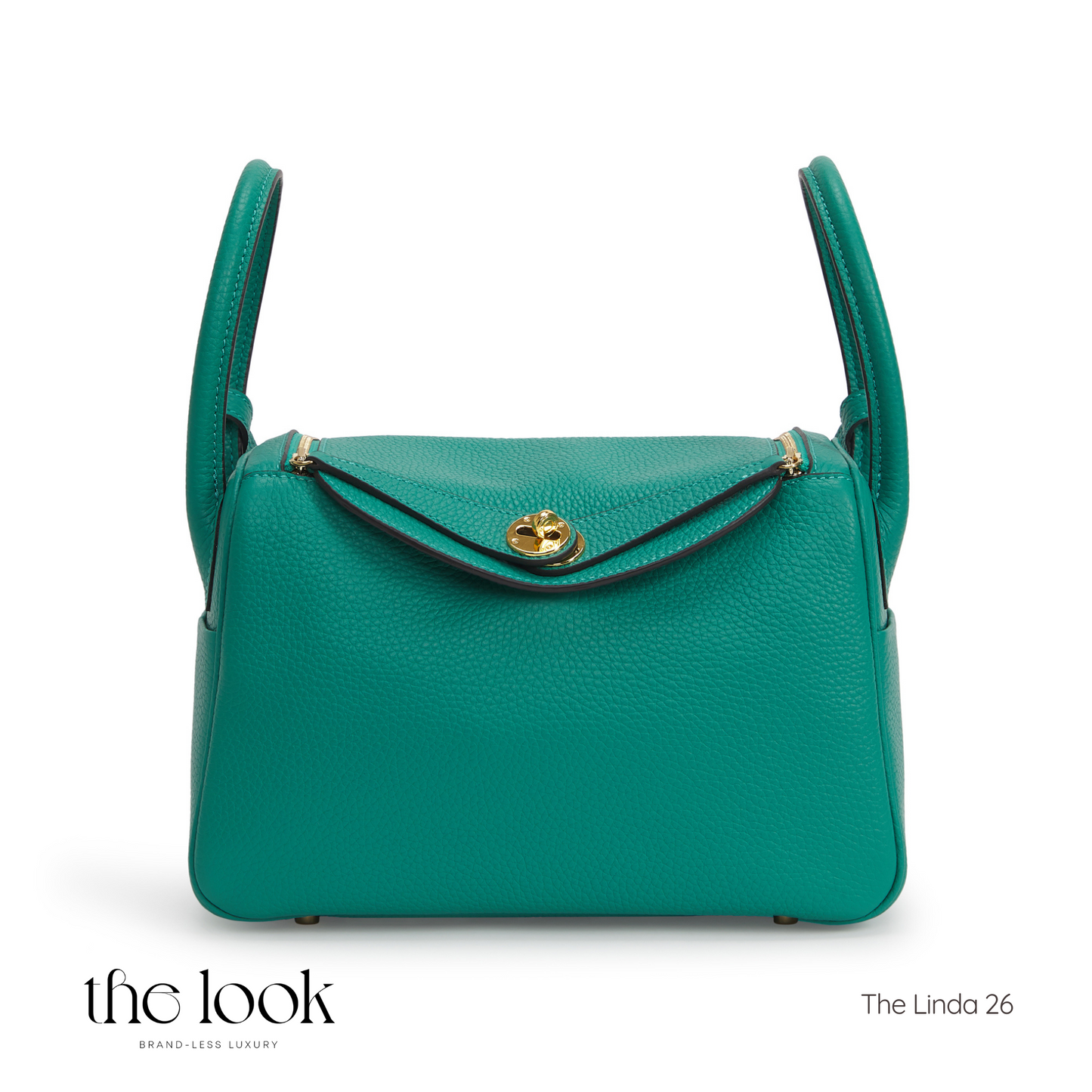 The Linda 26 Medium Shoulder Bag- Vert Jade Togo Leather| Gold Hardware