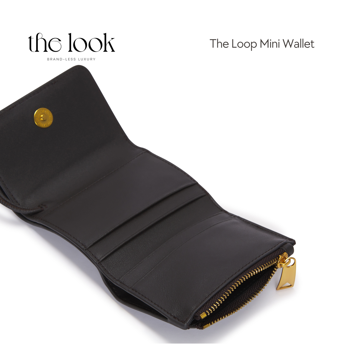 Loop Mini Leather Wallet in Noir