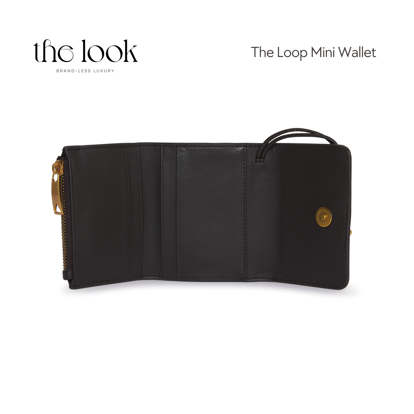 Loop Mini Leather Wallet in Noir