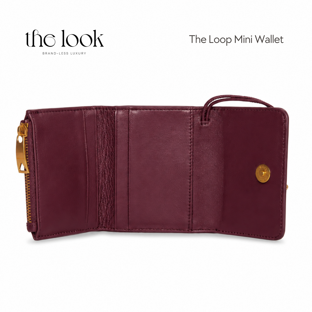 Loop Mini Leather Wallet in Burgundy