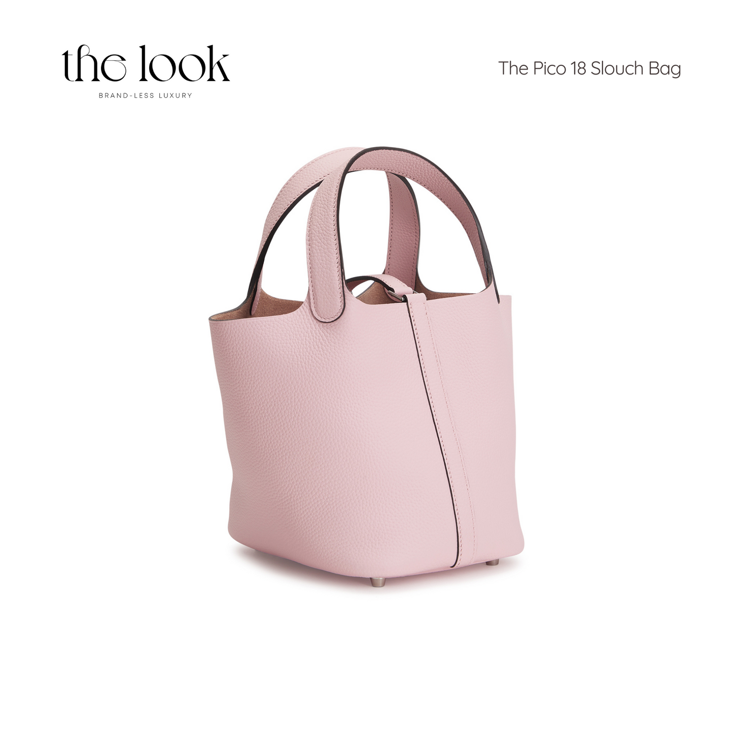 The Pico 18 Slouch Bag Clemence Leather in Sakura Pink SHW by The Look