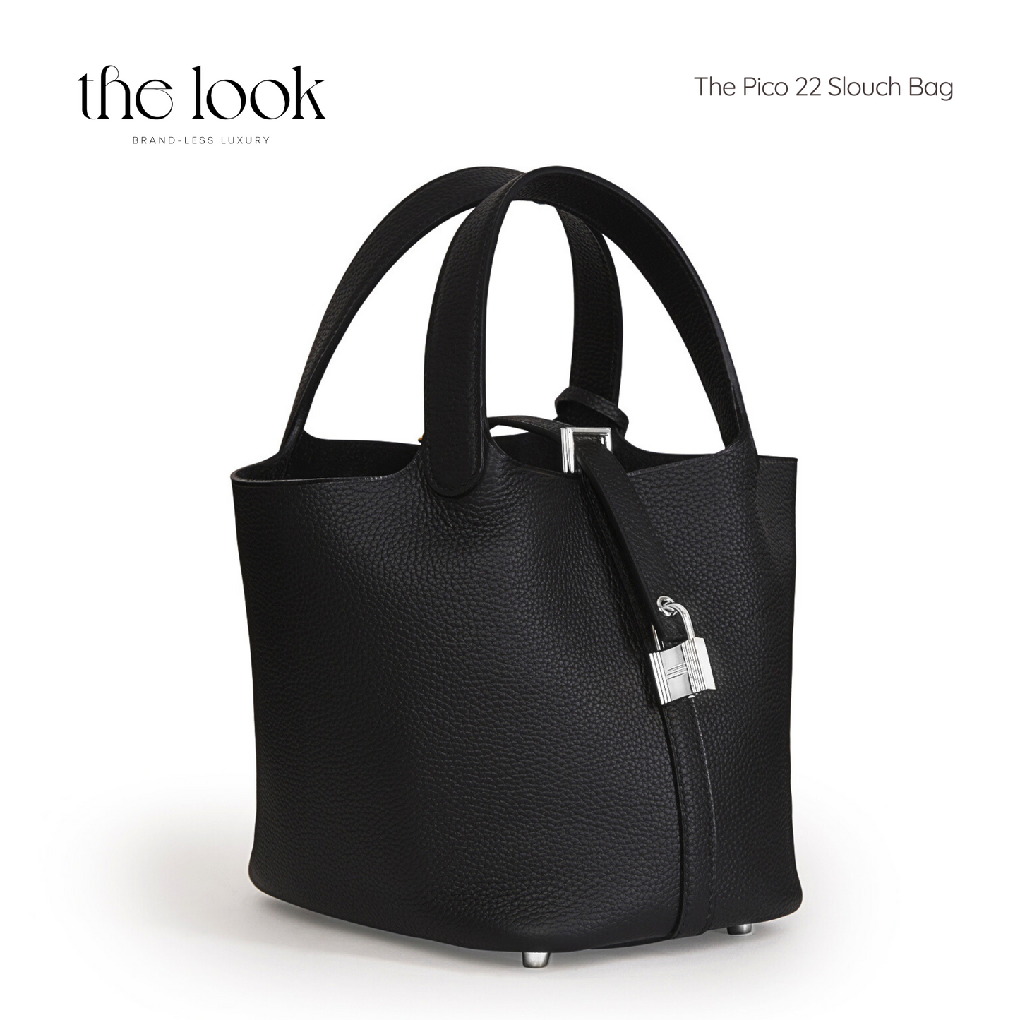 The Pico 22 Slouch Bag Clemence Leather in Noir SHW by The Look ( Elité Edition)