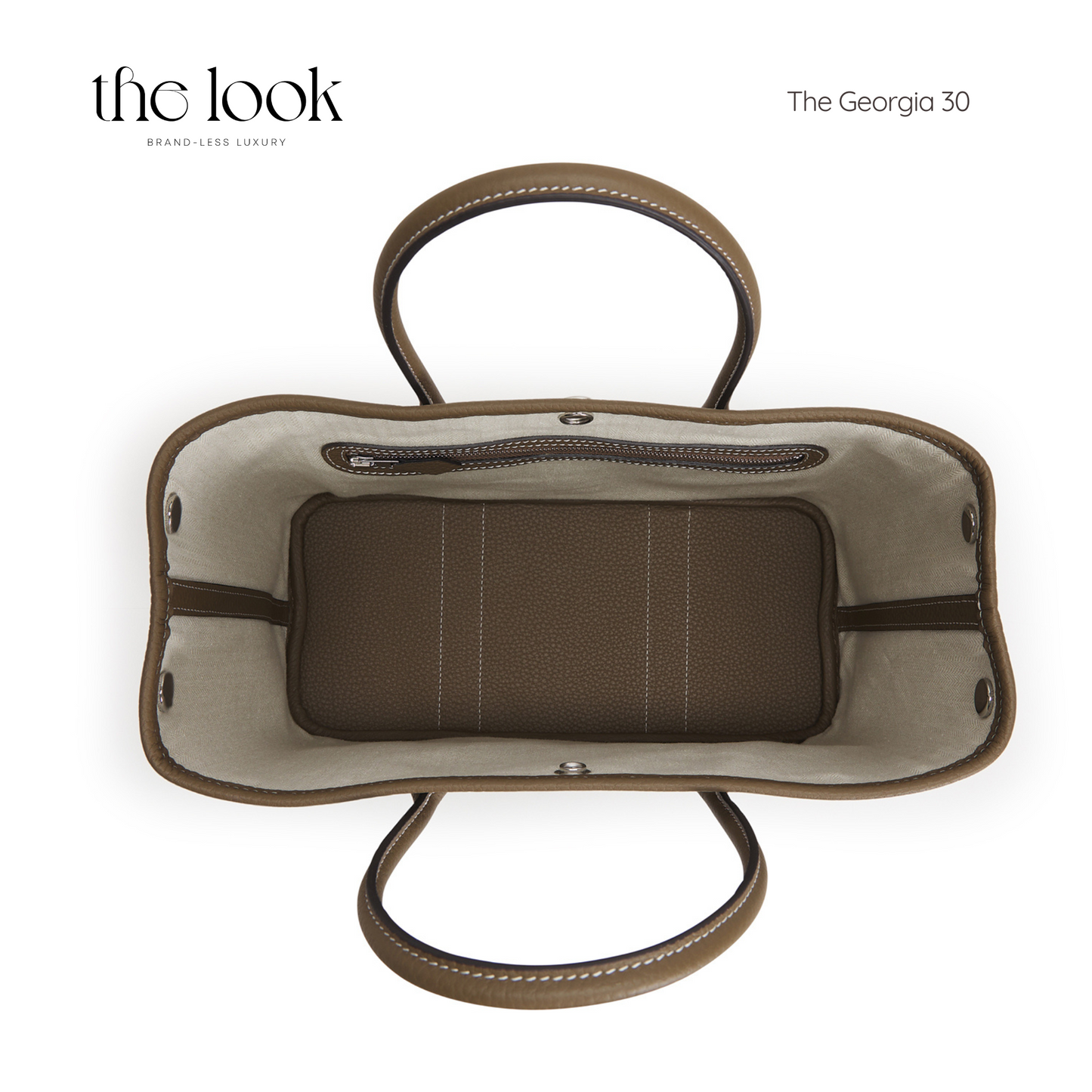 The Georgia 30 Satchel Togo Leather in Etoupe SHW by The Look