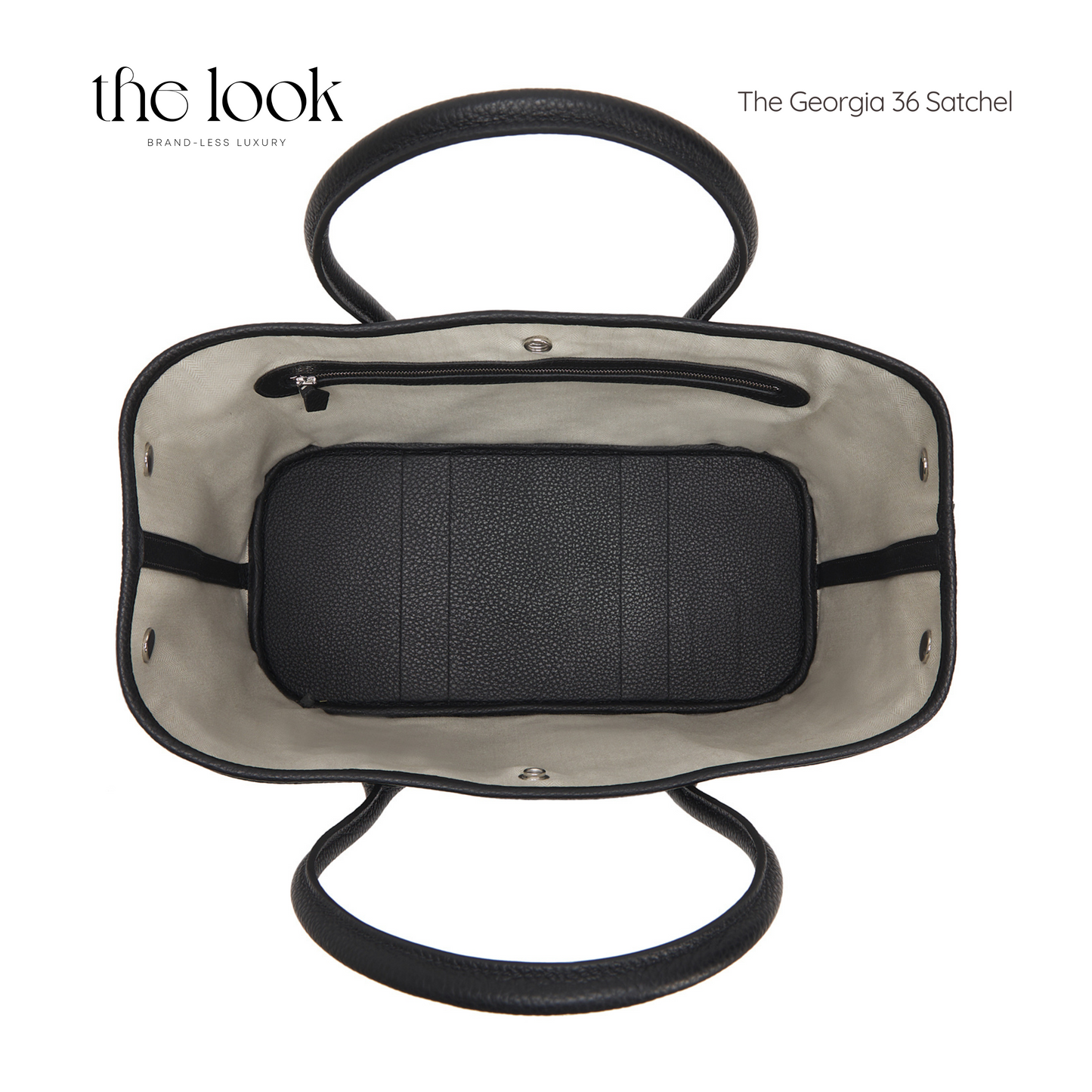 Georgia Large Tote- Black Pebbled Calfskin leather
