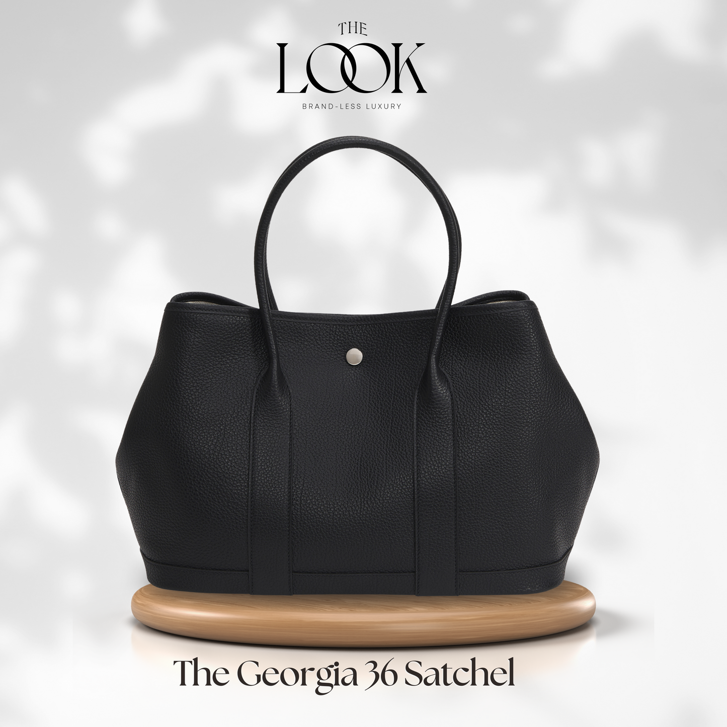 Georgia Large Tote- Black Pebbled Calfskin leather