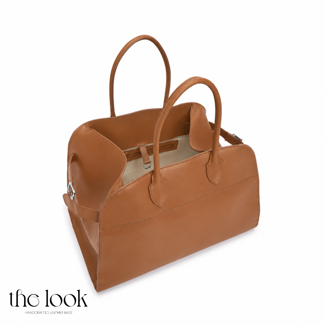 The Milan Large Tote (Elité Edition) — handcrafted genuine leather tote bag, view 3, The Look Officiel