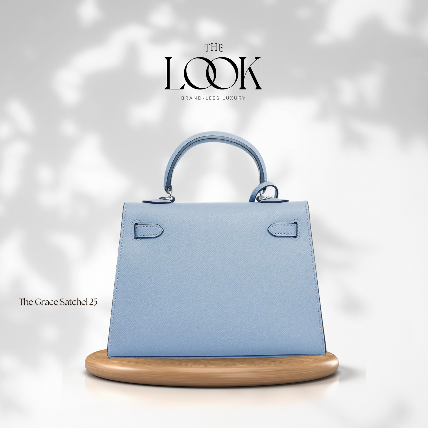 The Grace 25 Satchel Epsom Leather in Bleu Brume SHW by The Look