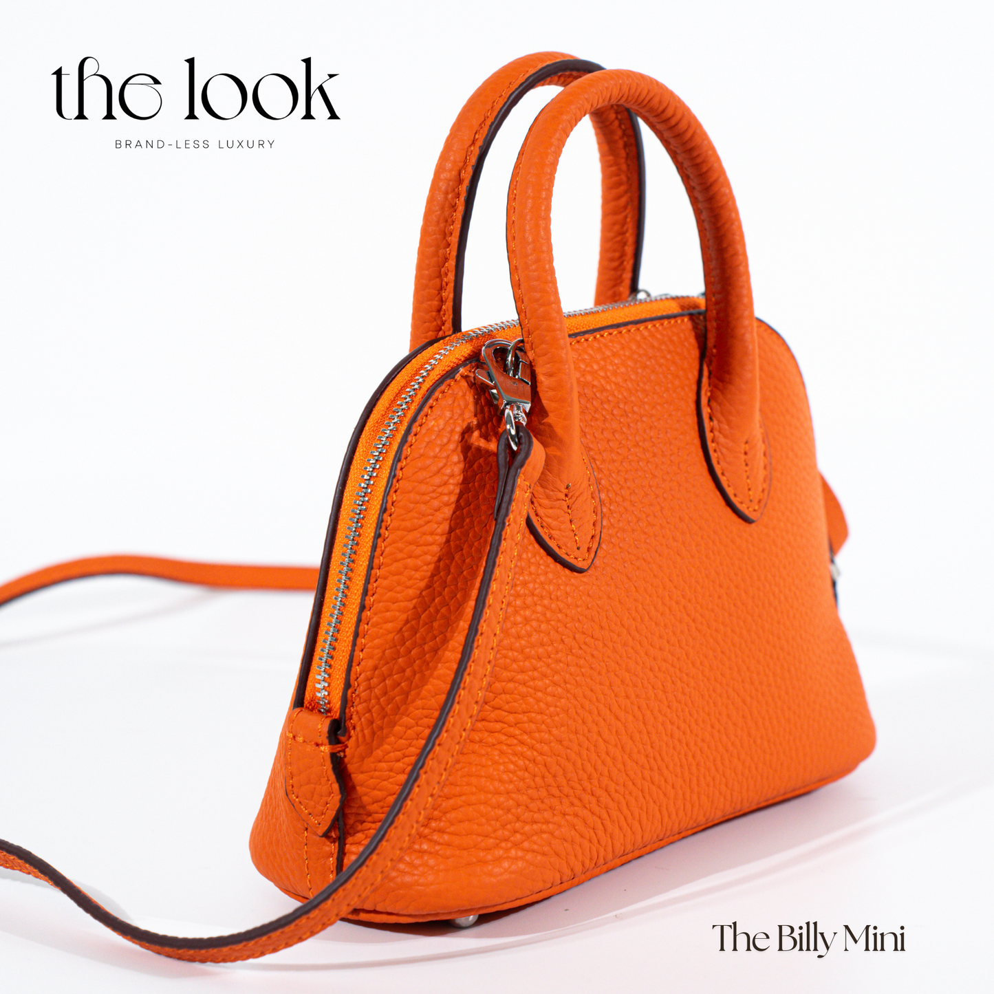 The Mini Billy Dome Crossbody in Tangerine by The Look