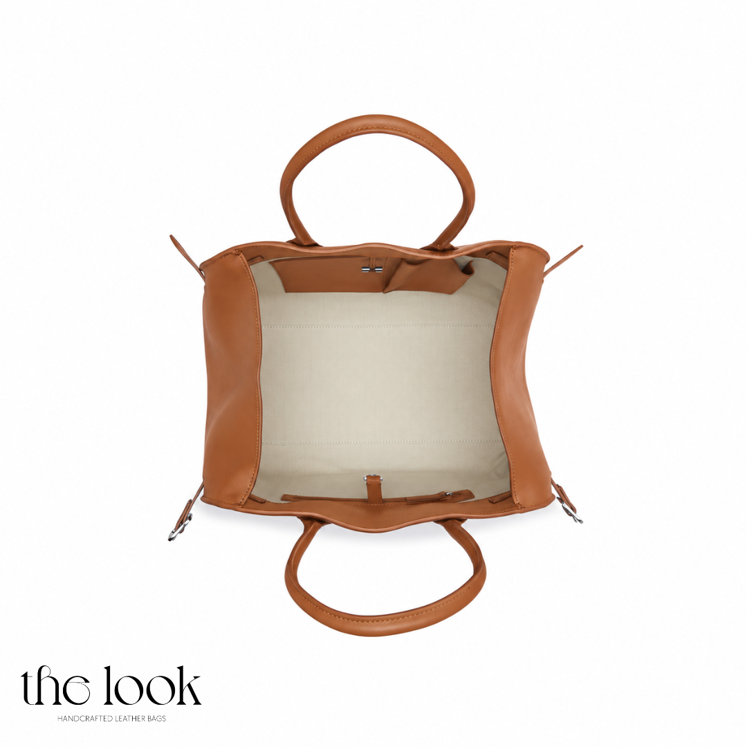 The Milan Large Tote (Elité Edition) — handcrafted genuine leather tote bag, view 4, The Look Officiel