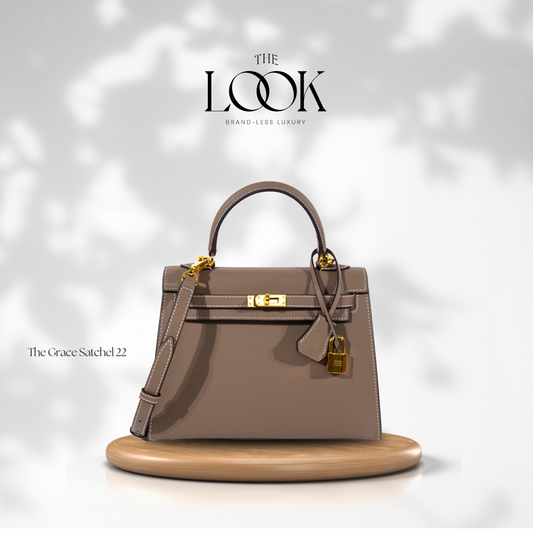 The Grace 22 Satchel Epsom Leather in Etoupe GHW by The Look