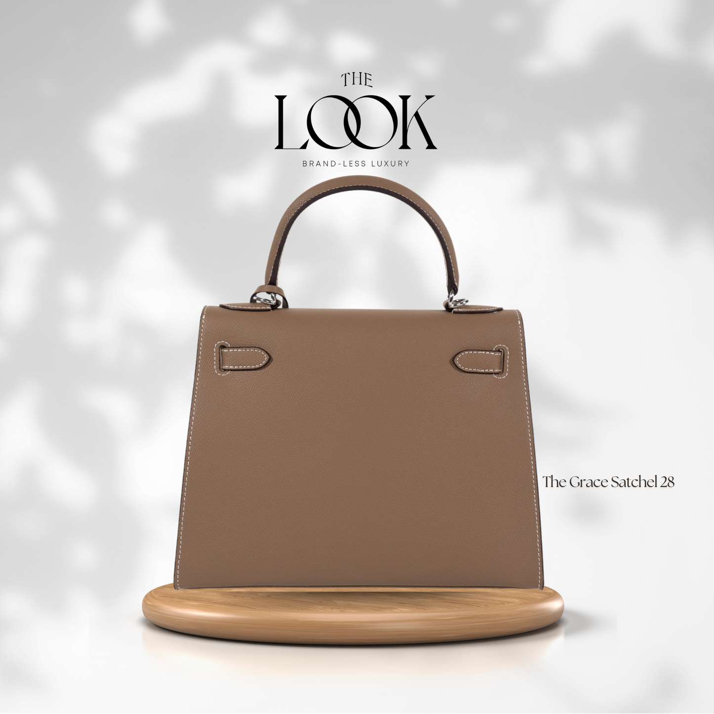 The Grace 28 Satchel Epsom Leather in Etoupe SHW by The Look