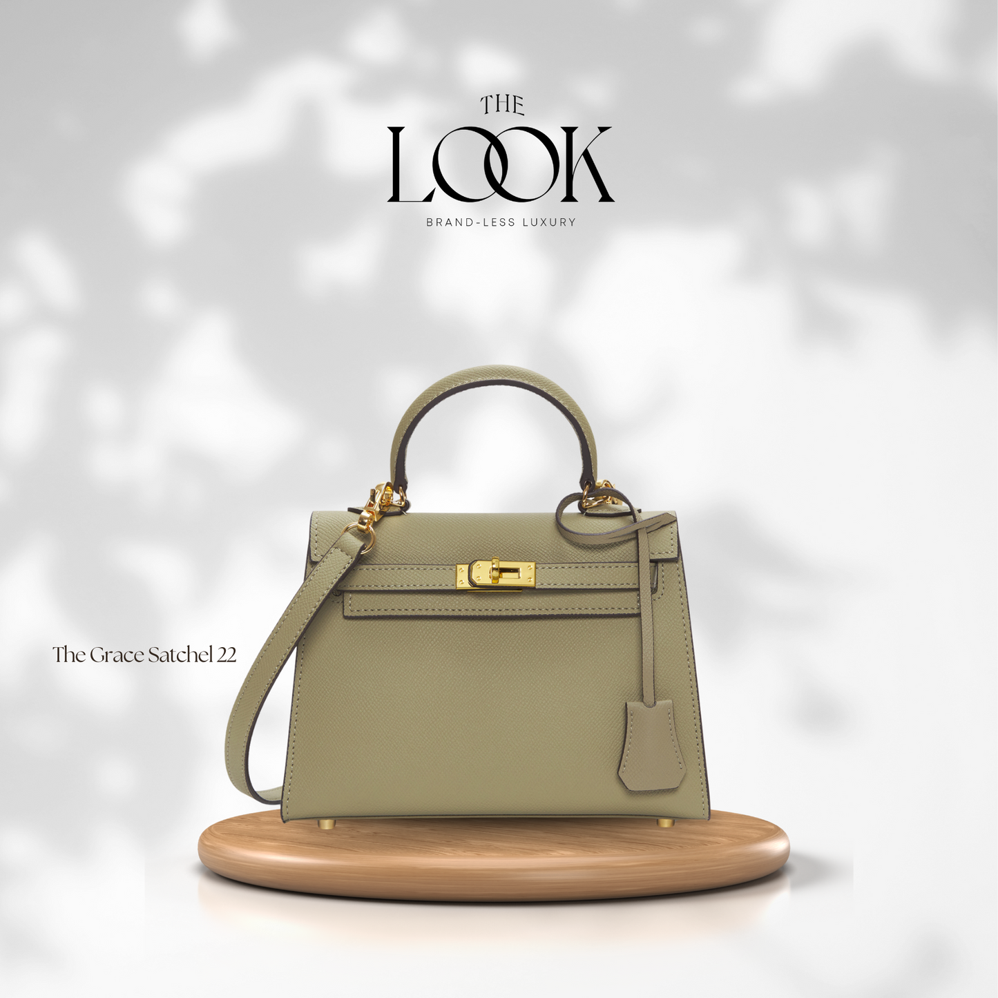 The Grace 22 Satchel Epsom Leather in Sage  GHW by The Look