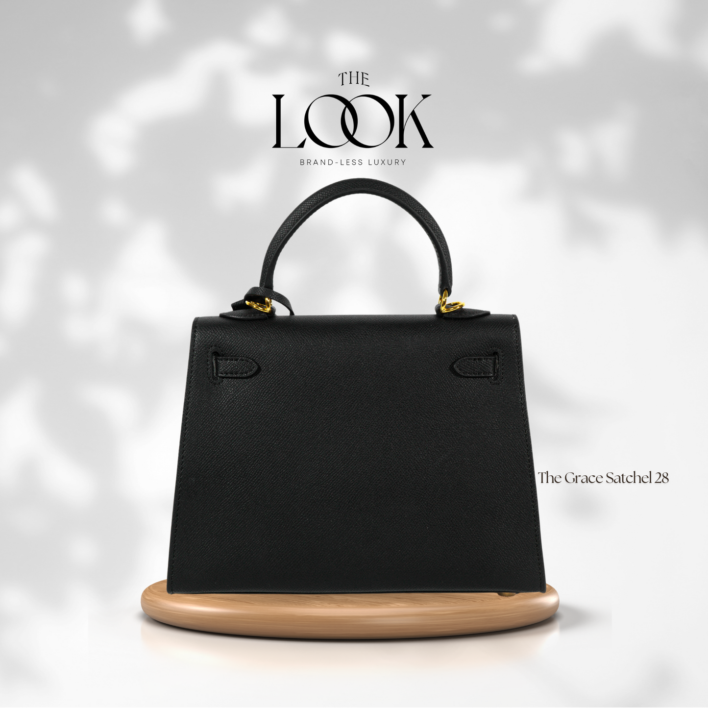 The Grace 28 Satchel Epsom Leather in Noir GHW by The Look