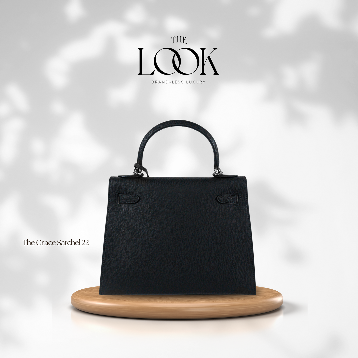 The Grace 22 Satchel Epsom Leather in Noir SHW by The Look