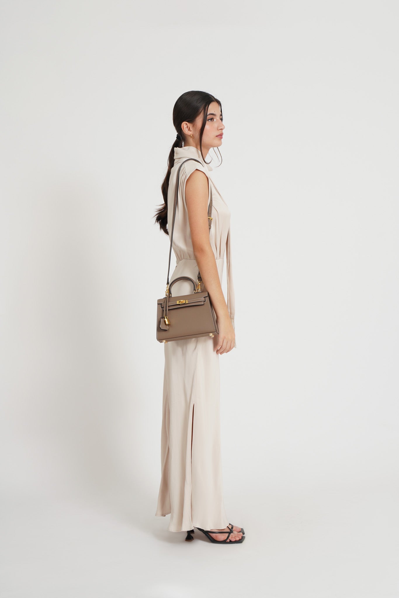 The Grace 22 Satchel Epsom Leather in Cream GHW by The Look