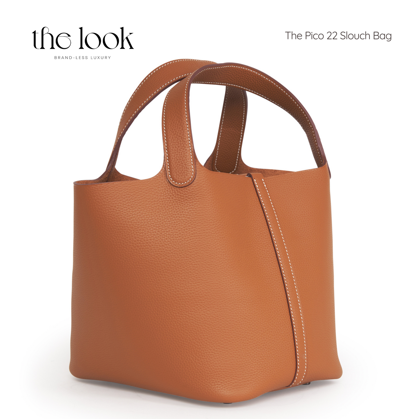 The Pico 22 Slouch Bag Clemence Leather in Gold Tan SHW by The Look ( Elité Edition)