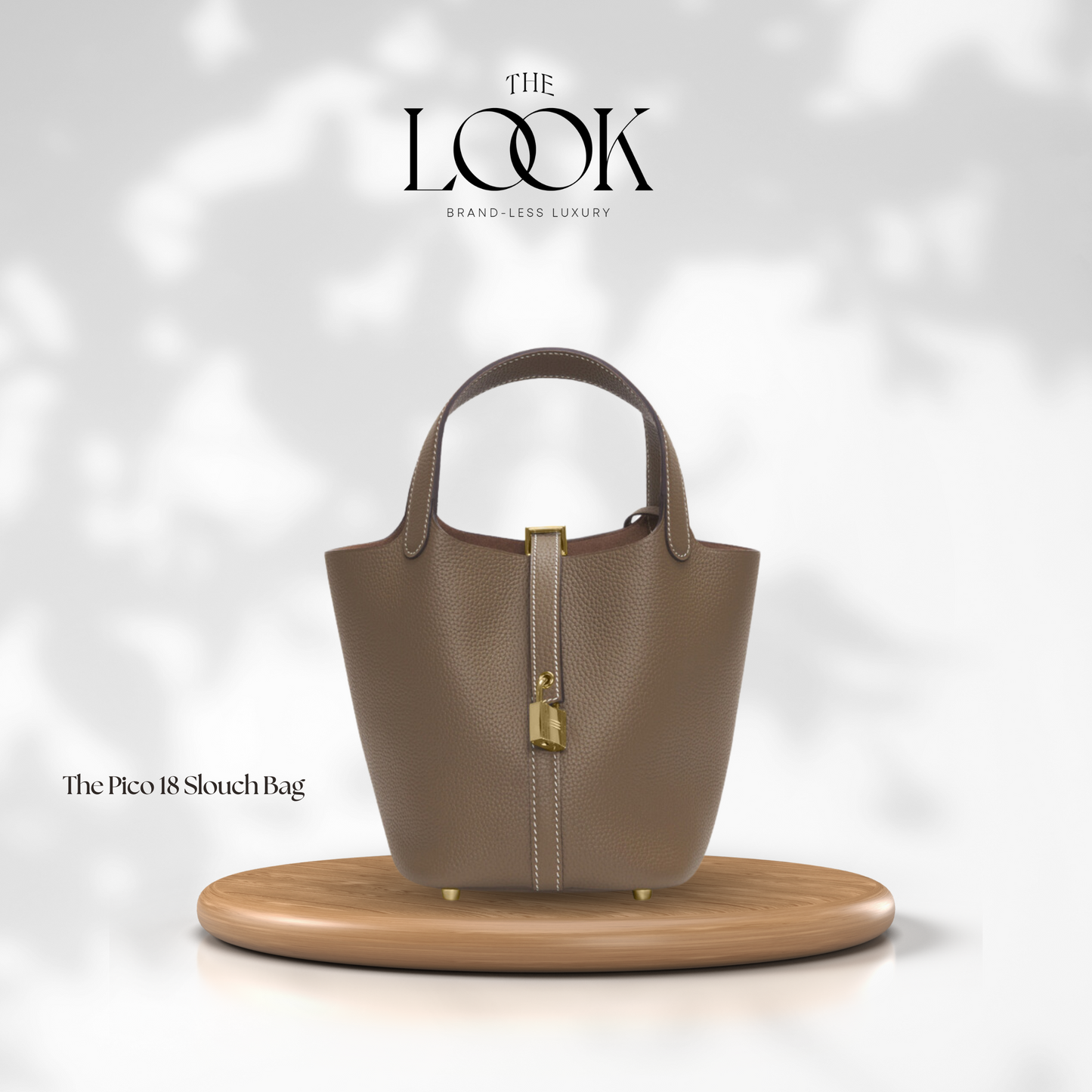 The Pico 18 Slouch Bag Clemence Leather in Etoupe GHW by The Look (Elité Edition)