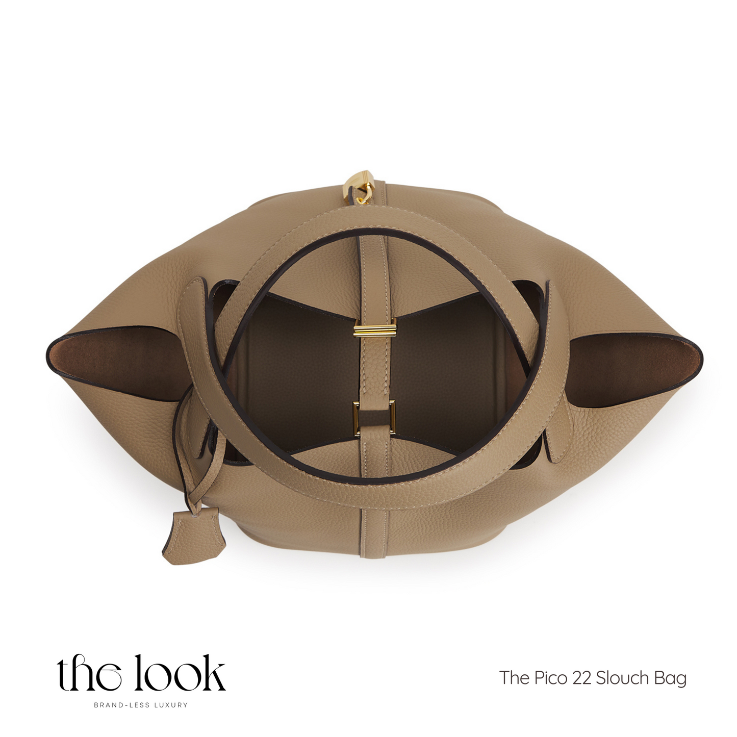 The Pico 22 Slouch Bag Clemence Leather in Biscuit GHW by The Look ( Elitè Edition)