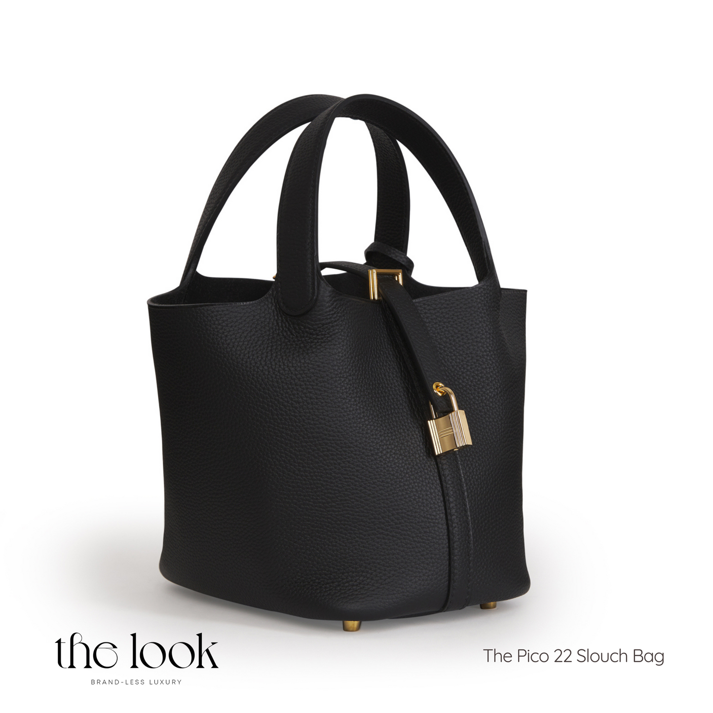 The Pico 22 Slouch Bag  Clemence Leather in Noir GHW by The Look ( Elité Edition)