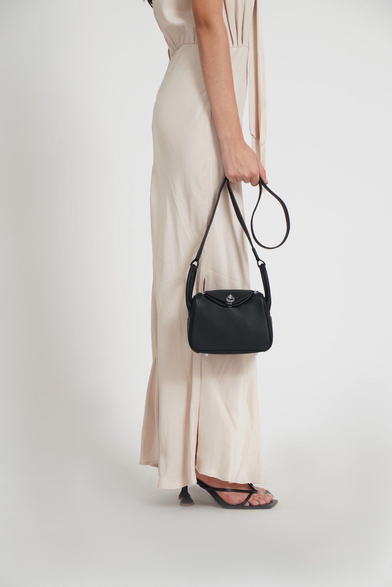 The Linda Mini Togo Leather in Noir SHW by The Look