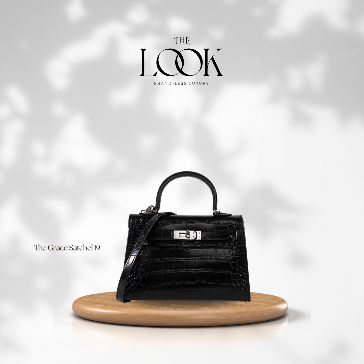 The Grace 19 Mini in Croc Noir SHW by The Look