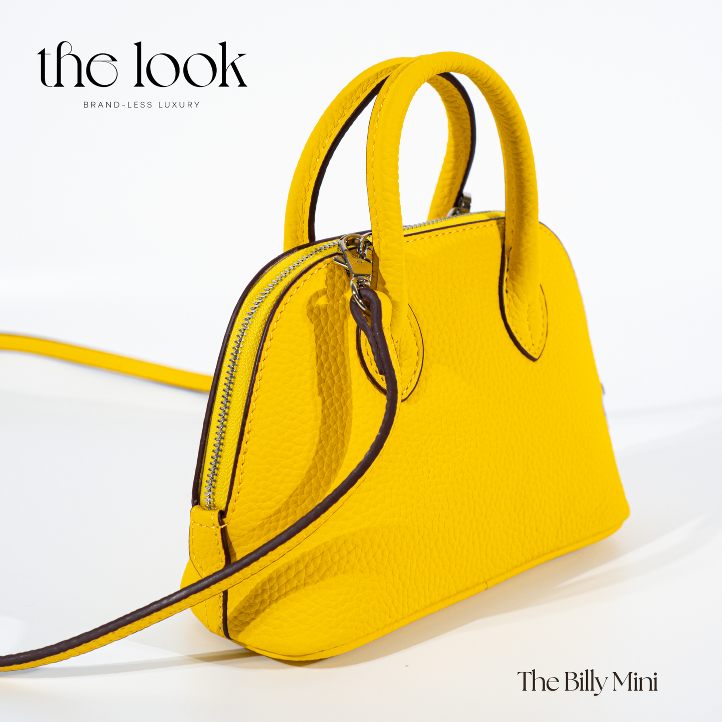 The Mini Billy Dome Crossbody in Lemon by The Look