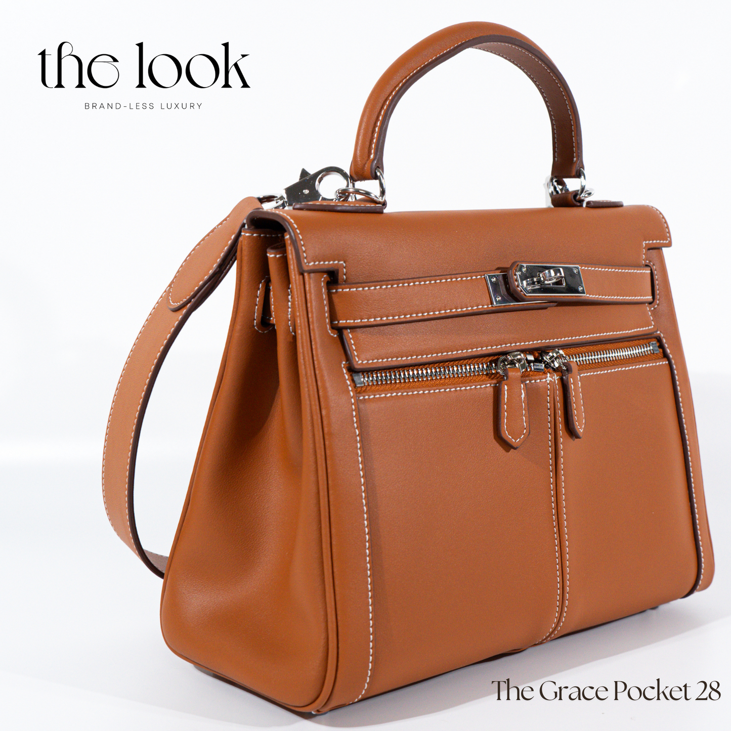 The Grace 28 Pocket Swift Leather Gold Tan SHW by The Look