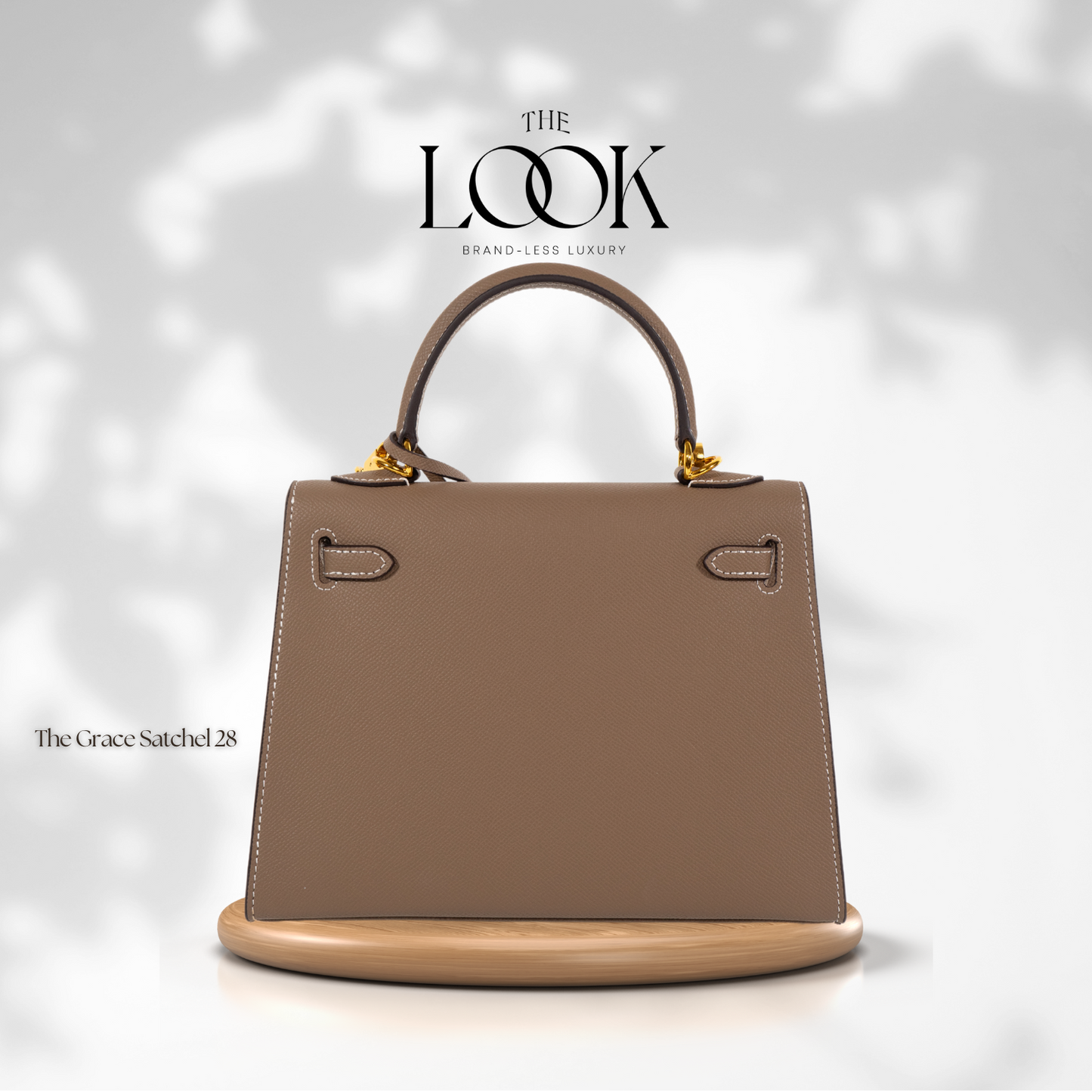 The Grace 28 Satchel Epsom Leather in Etoupe GHW by The Look