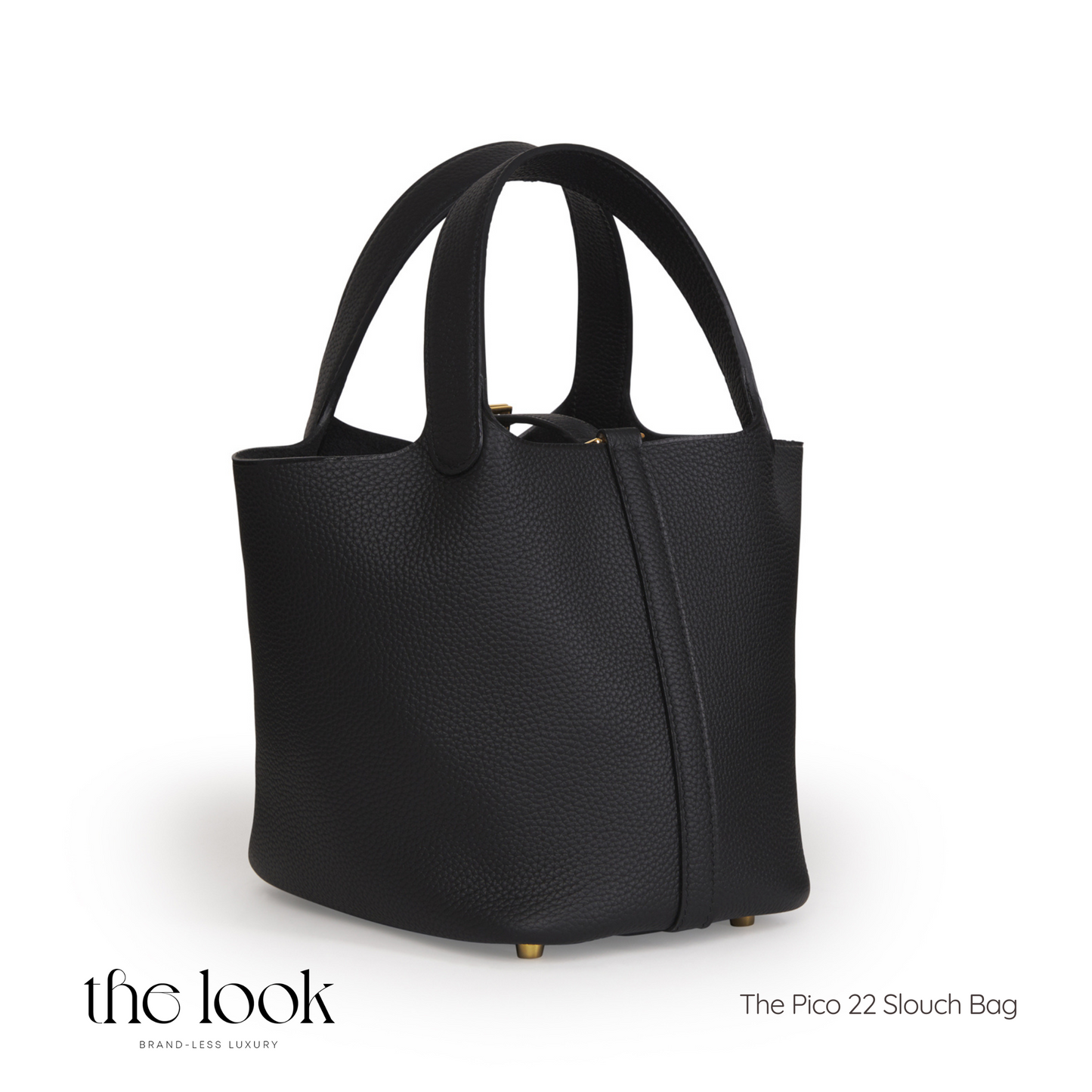 The Pico 22 Slouch Bag  Clemence Leather in Noir GHW by The Look ( Elité Edition)