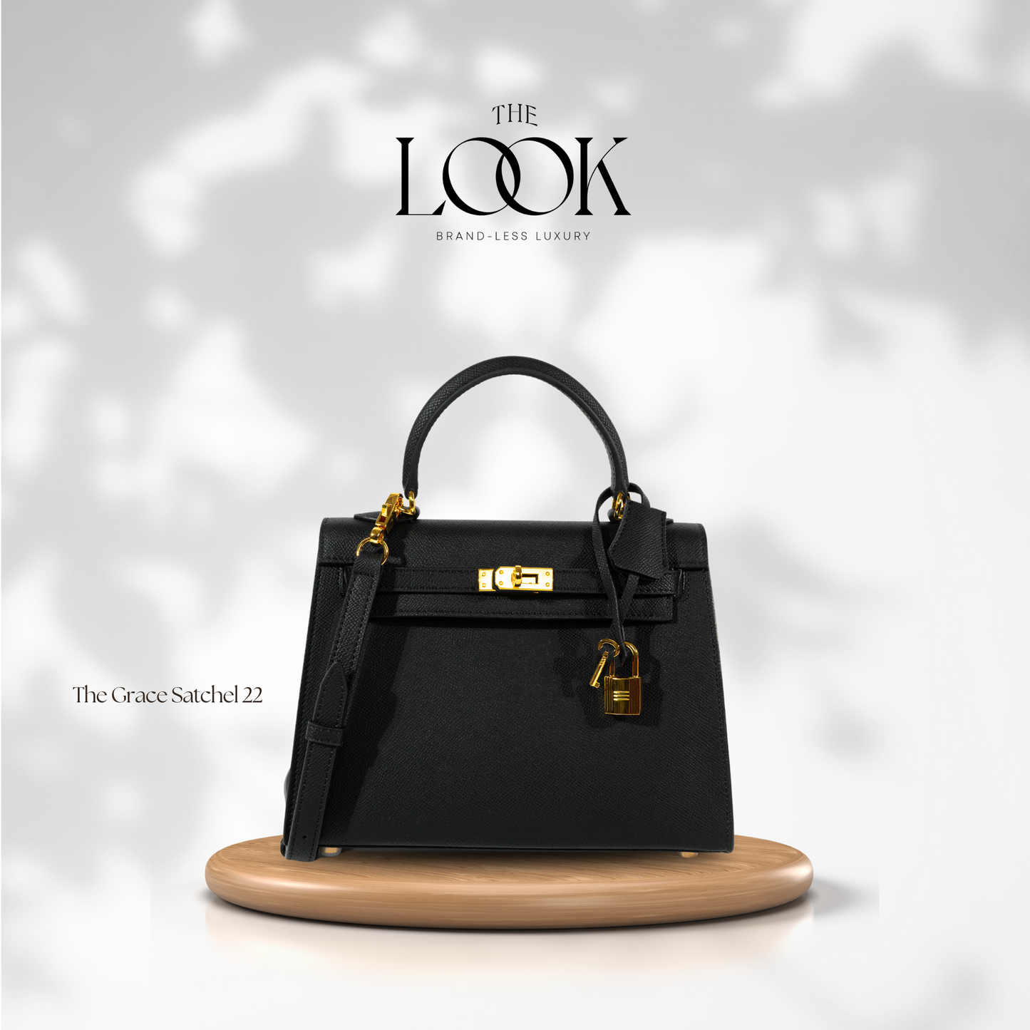 The Grace 22 Satchel Epsom Leather in Noir GHW by The Look