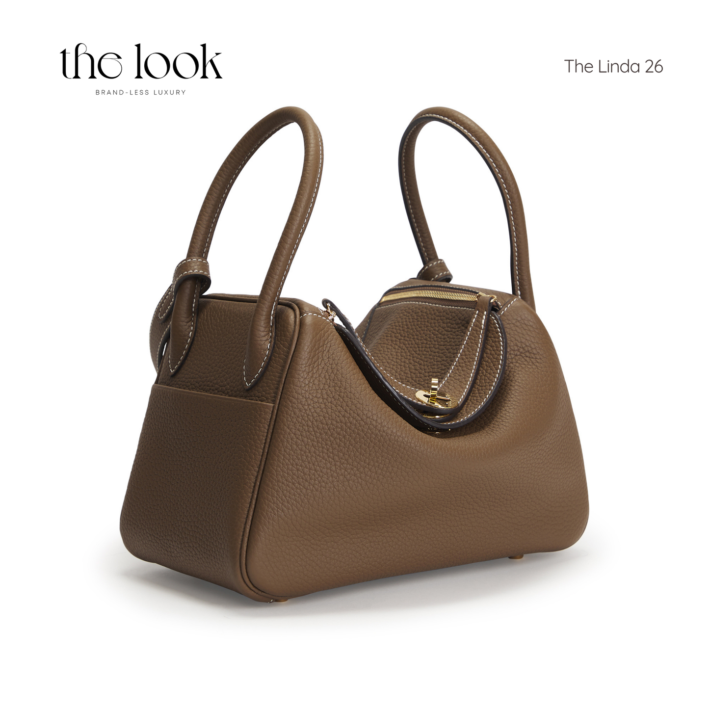 The Linda 26 Togo Leather in Etoupe GHW by The Look