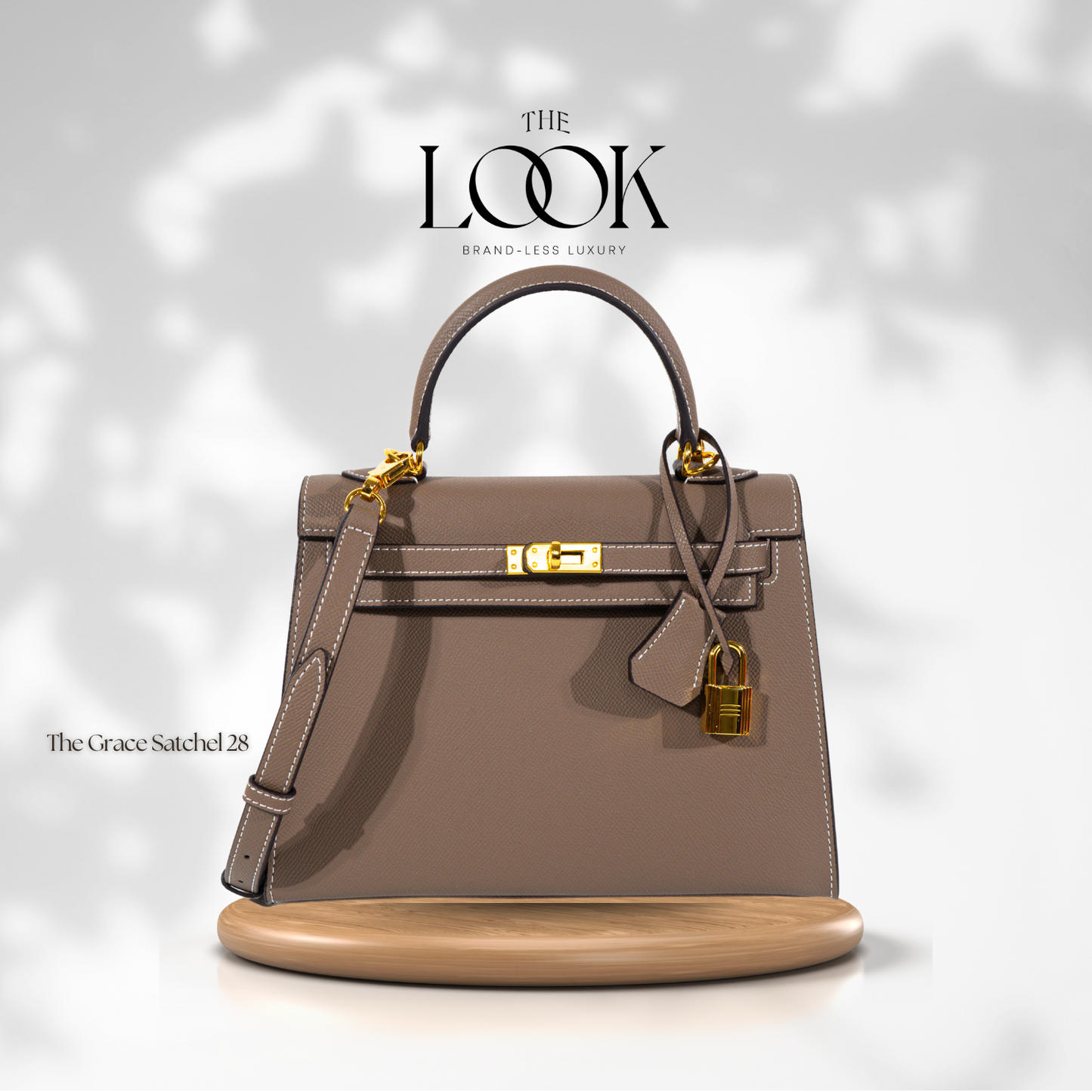 The Grace 28 Satchel Epsom Leather in Etoupe GHW by The Look