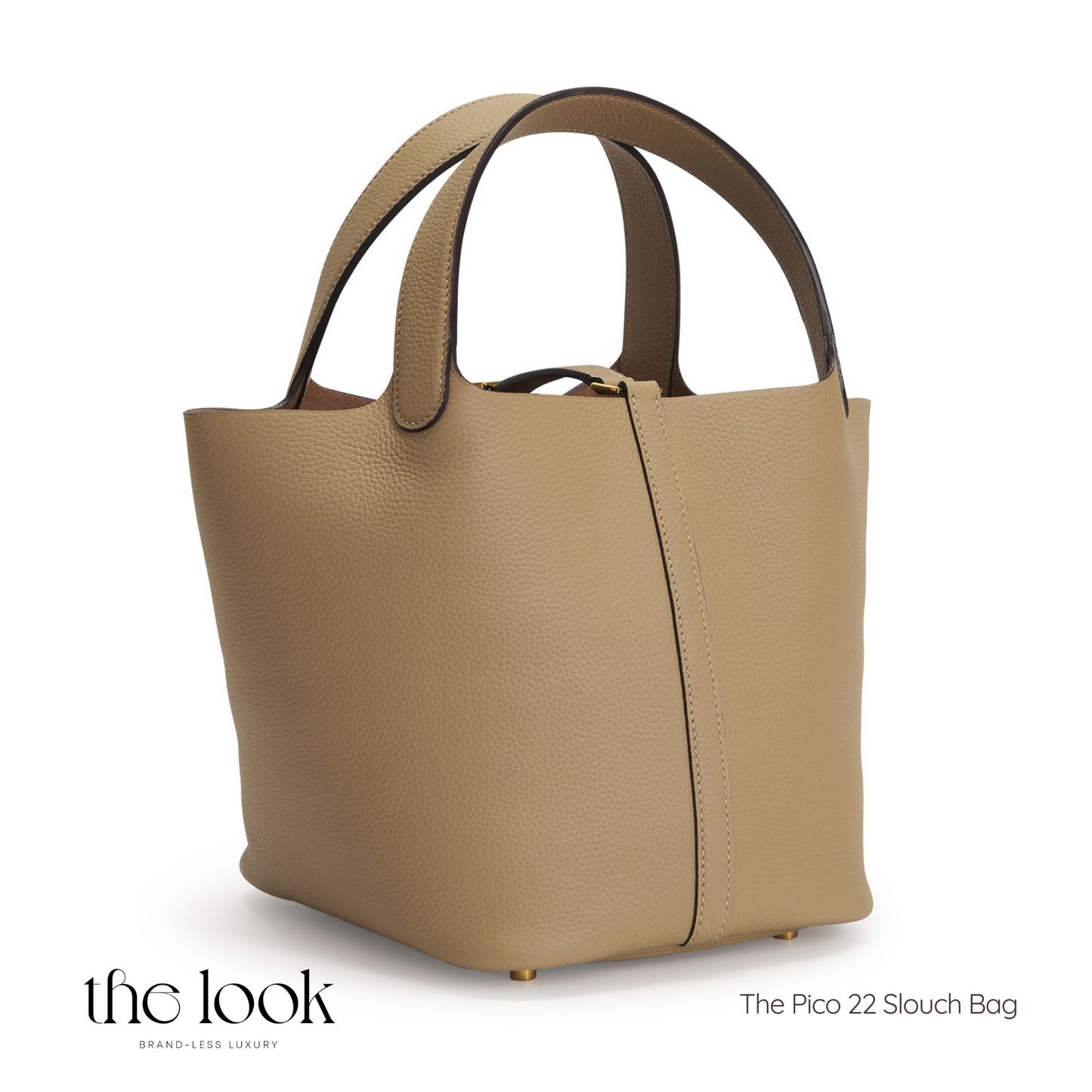 The Pico 22 Slouch Bag Clemence Leather in Biscuit GHW by The Look ( Elitè Edition)