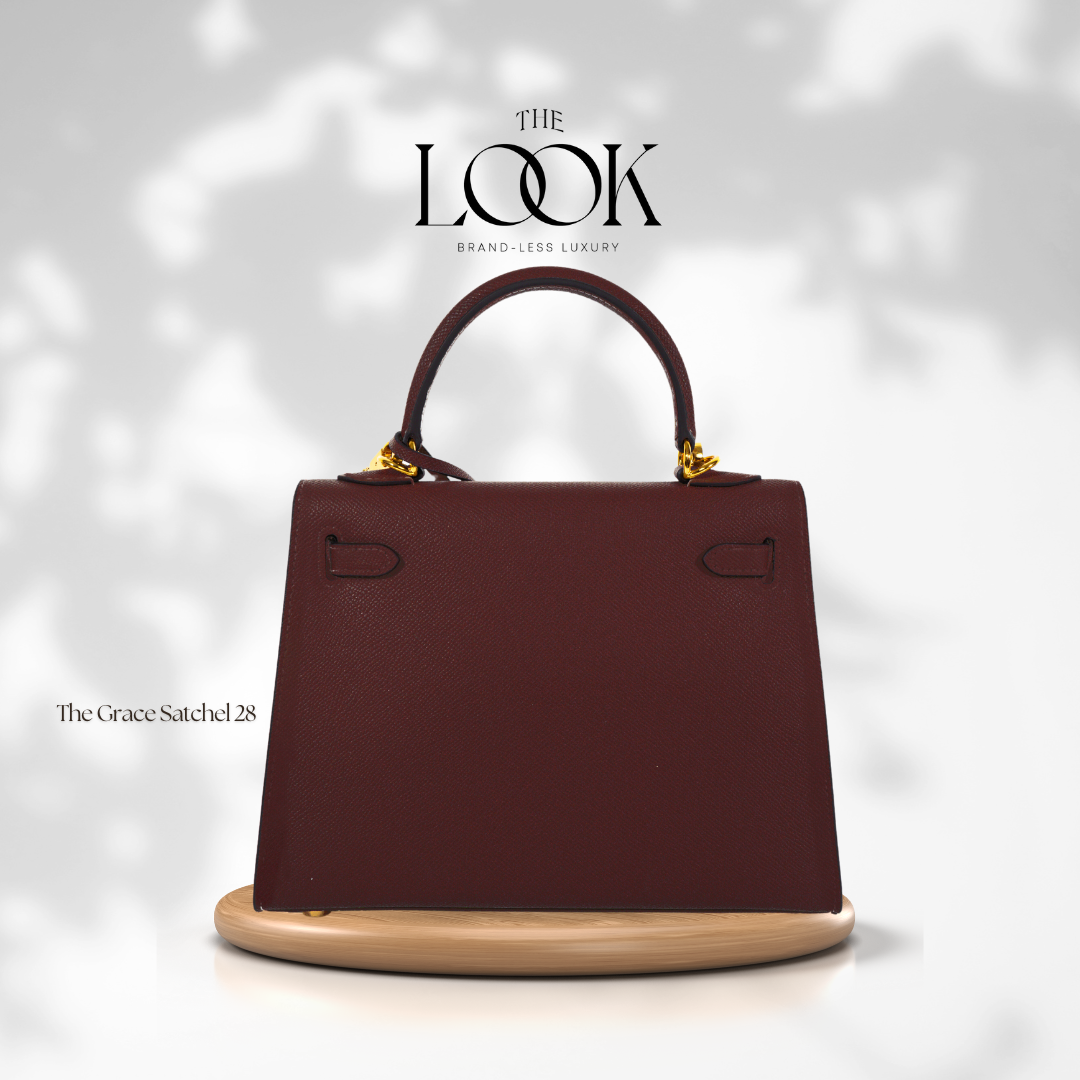 The Grace 28 Satchel Epsom Leather in Chocolat GHW by The Look