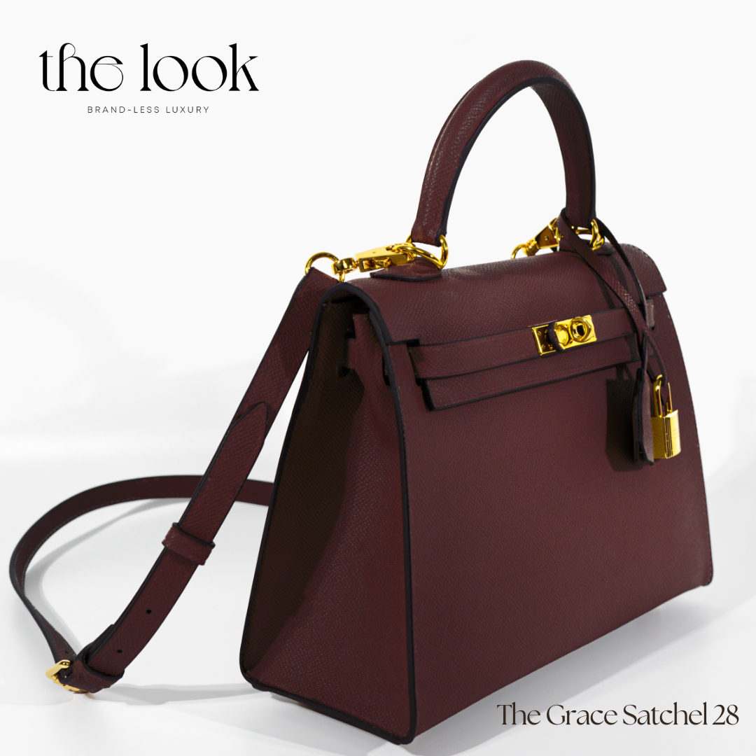 The Grace 28 Satchel Epsom Leather in Chocolat GHW by The Look