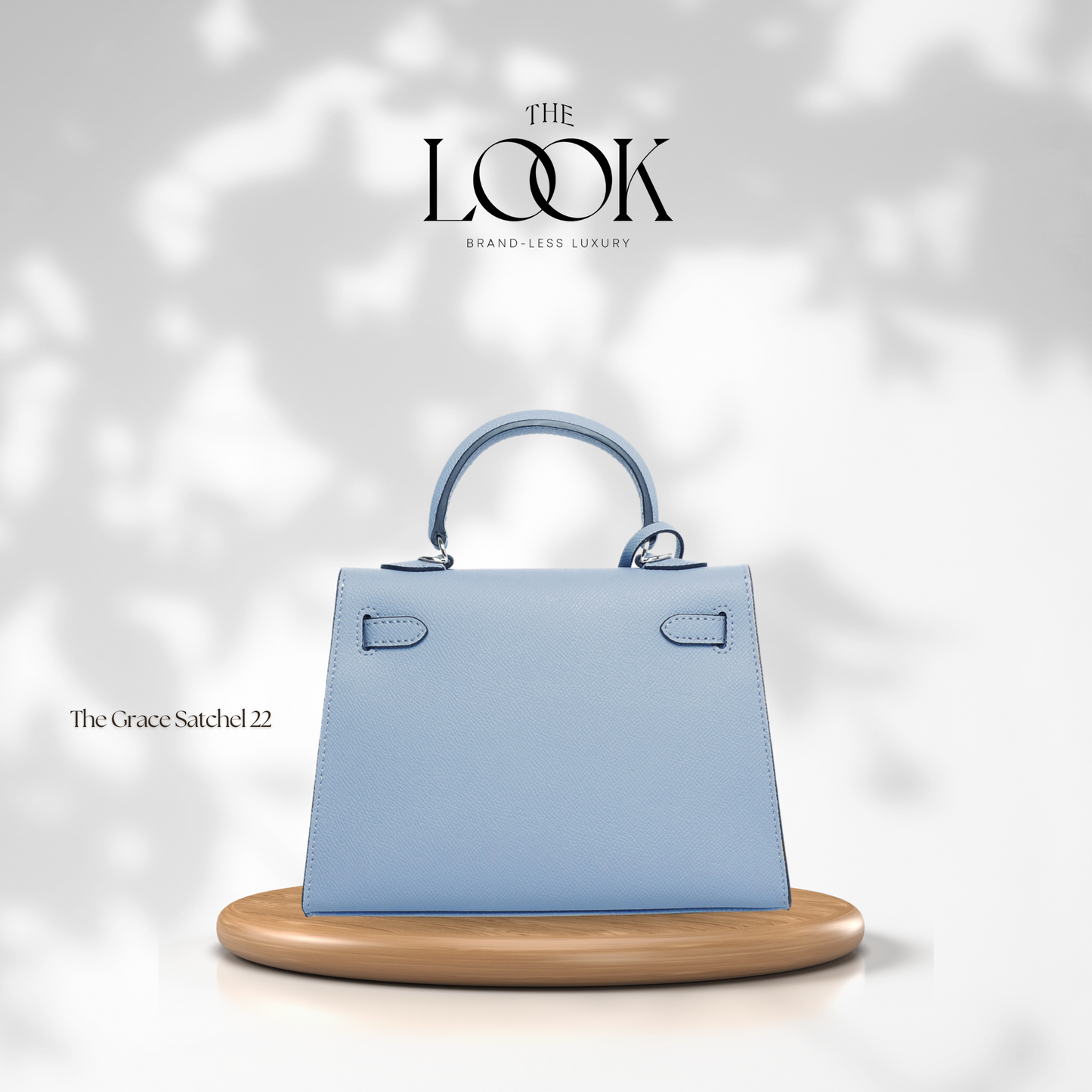 The Grace 22 Satchel Epsom Leather in Bleu Brume SHW by The Look