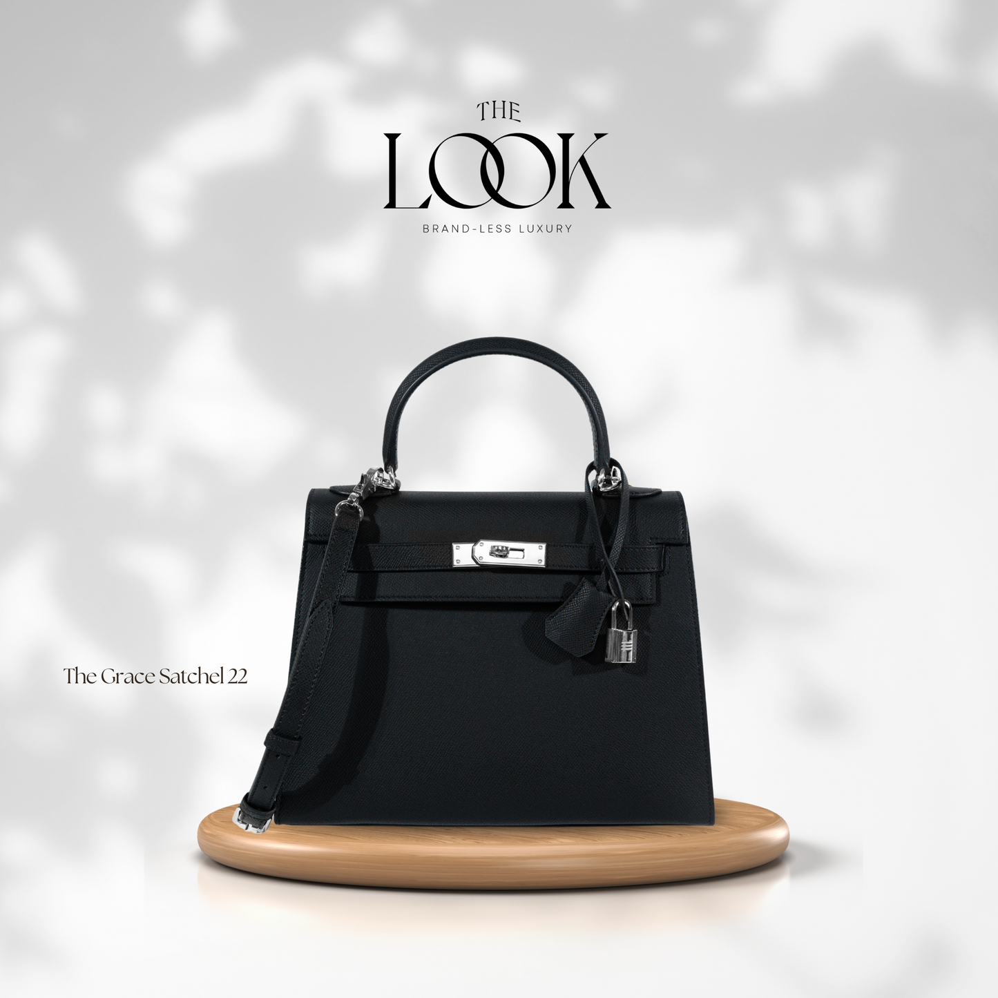 The Grace 22 Satchel Epsom Leather in Noir SHW by The Look