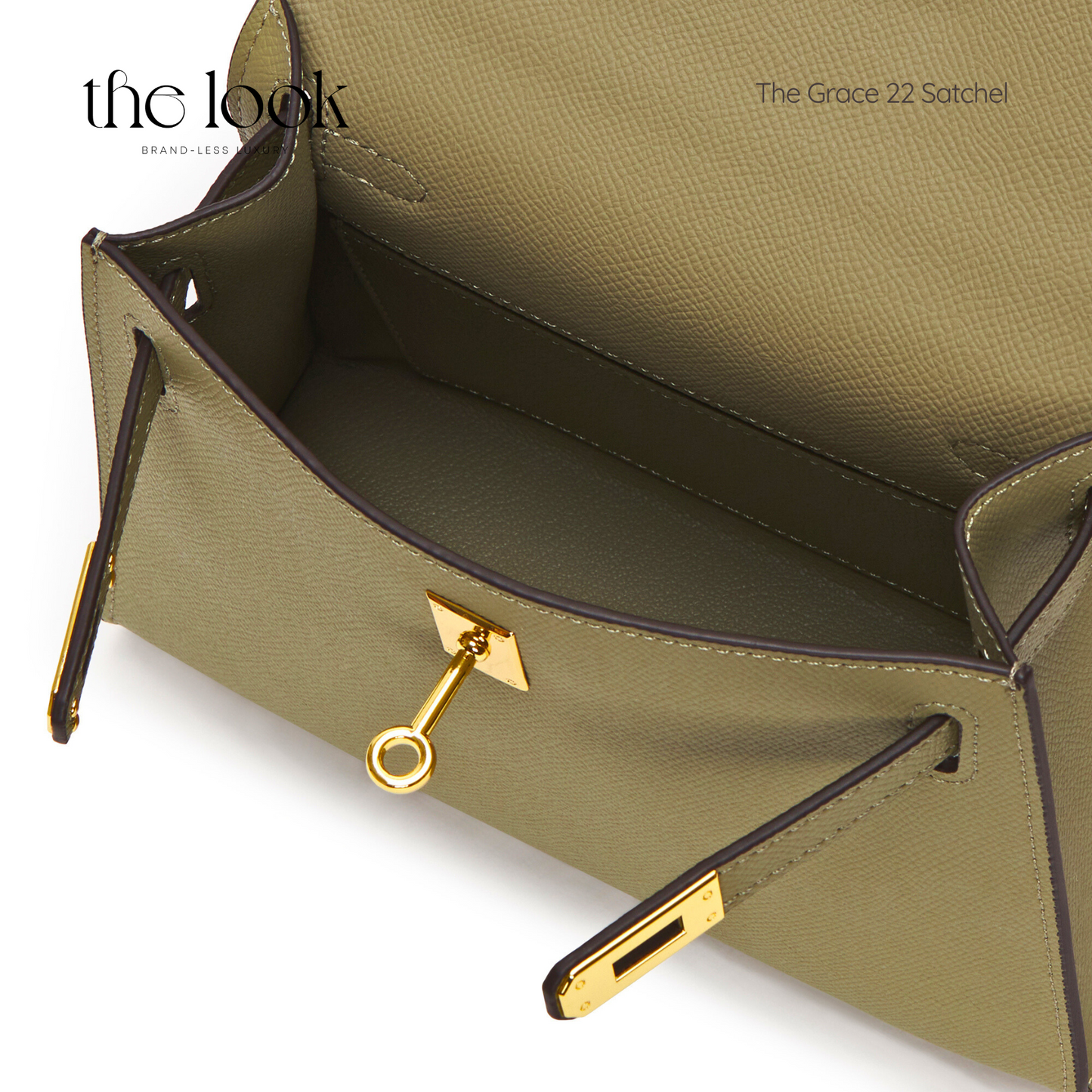 The Grace 22 Satchel Epsom Leather in Sage  GHW by The Look