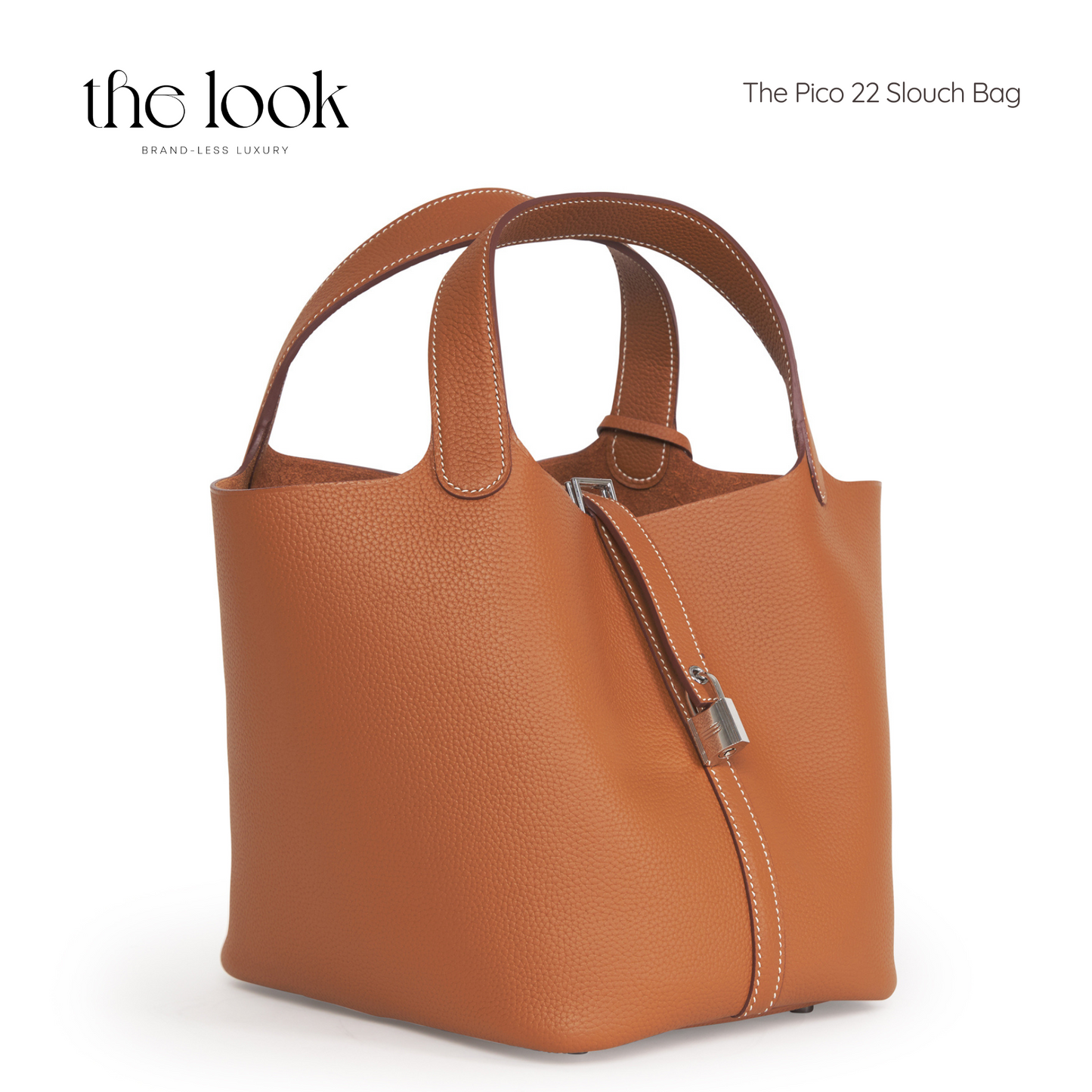 The Pico 22 Slouch Bag Clemence Leather in Gold Tan SHW by The Look ( Elité Edition)